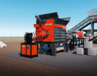 Un entraînement hydraulique Hägglunds de forte puissance sur un broyeur WEIMA PreCut.